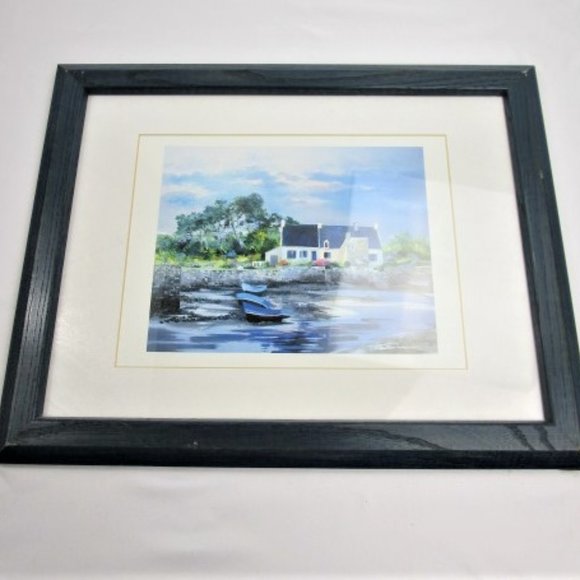 Vintage Other - 'FINAL' Wood Framed Art With Water Scene